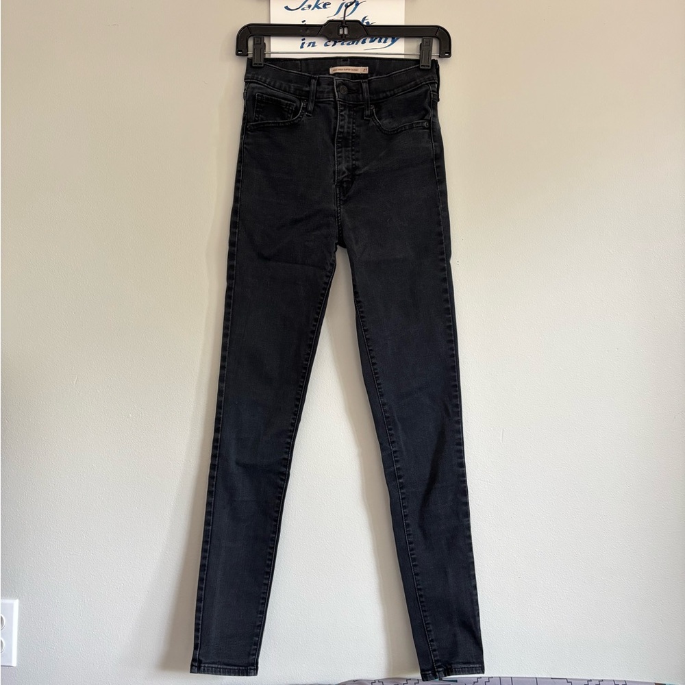 EUC Levi's Women's Mile High Super Skinny Black Jeans